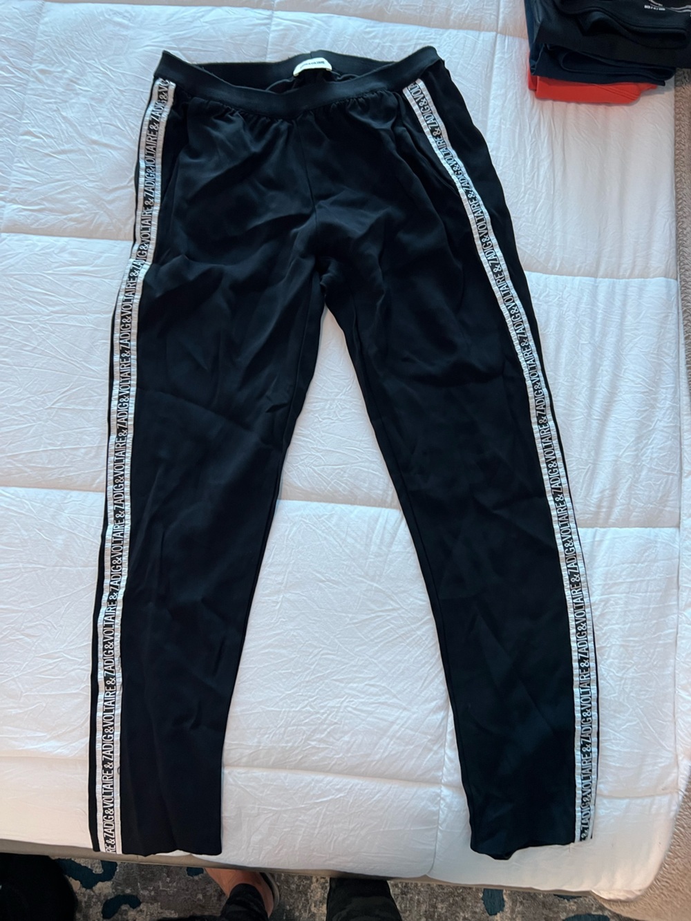 Zadig & Voltaire Black Jogger Pants with Branded Side Tape